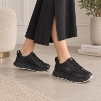 CMC Collection Kadın Siyah Hakiki Deri  Yüksek  Dolgu Taban Sneaker Spor Ayakkabı