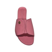 Hakiki Deri Pembe Tokalı Kadın Terlik 