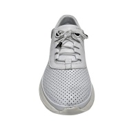 Kadın Hakikİ Deri Lazer Kesim Nefes Alabilen Tırtıklı Taban Kadın Sneaker  Beyaz