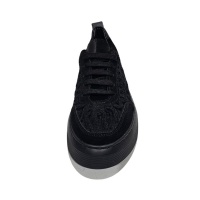  Kadın Hakiki Süet Otantik Örgü  Dantel  İşlemeli Siyah Sneaker 