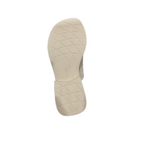 Kadın Krem Lazer Kesim Yan Fermuarlı Ortopedik Comfort Sabo Terlik 