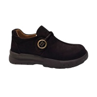 Kadın Siyah Toka Aksesuarlı Esnek Taban Casual Babet  Sneaker