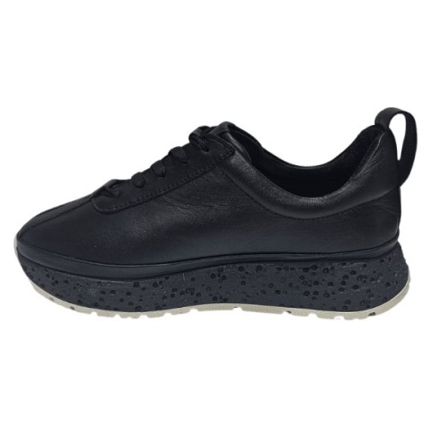 CMC Collection Kadın Siyah Hakiki Deri  Yüksek  Dolgu Taban Sneaker Spor Ayakkabı