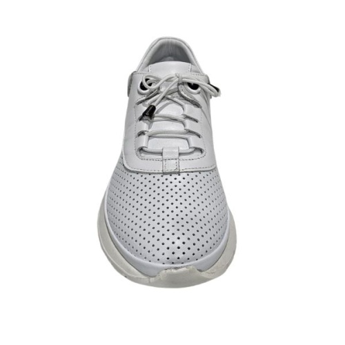 Kadın Hakikİ Deri Lazer Kesim Nefes Alabilen Tırtıklı Taban Kadın Sneaker  Beyaz